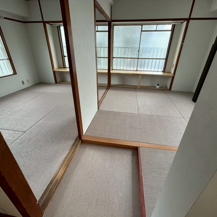 築50年賃貸住宅畳をフローリングに変えず琉球畳に表替！コスト軽減して入居率を上げたい！次の入居者は表替必要なしの高性能畳